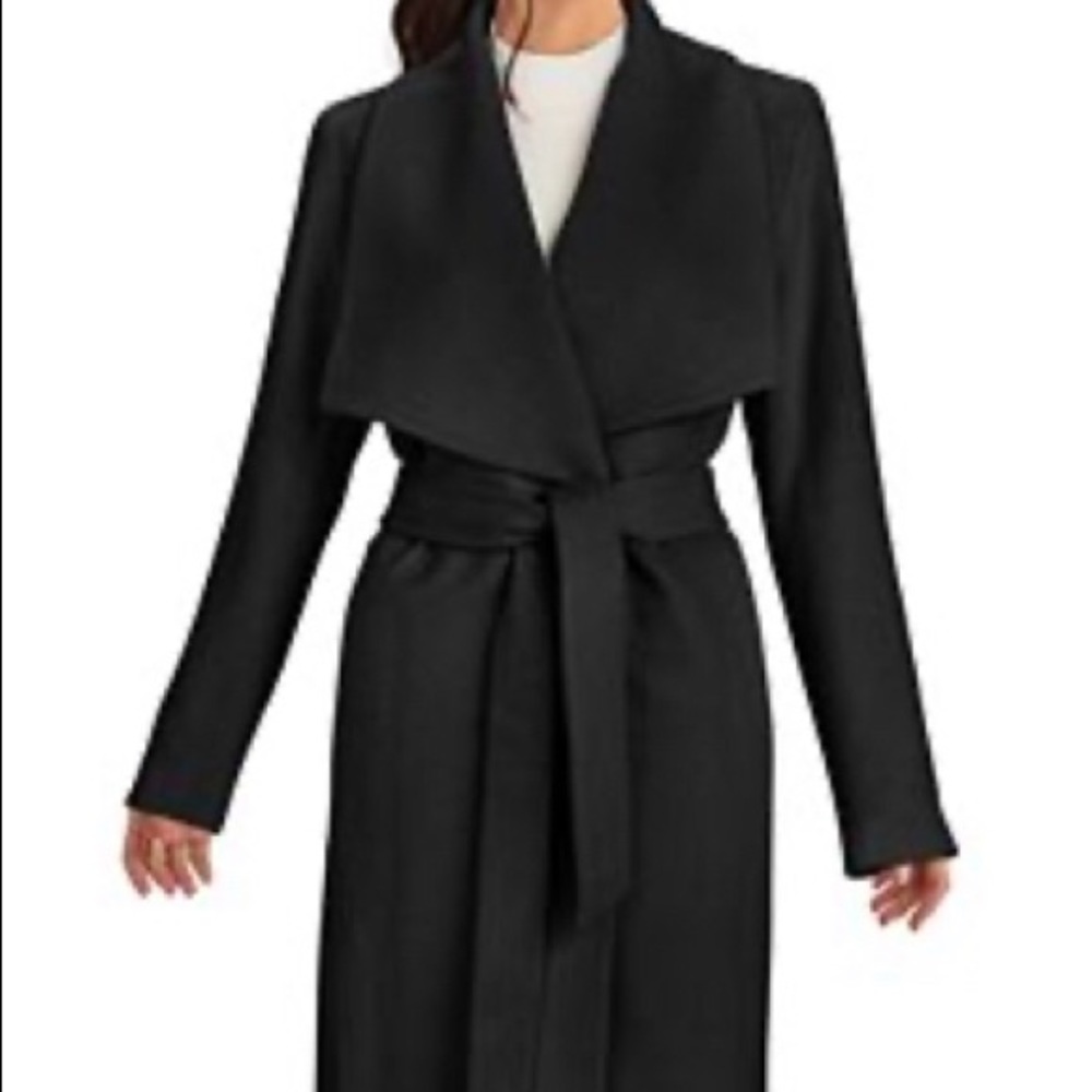 COLE HAAN Full-length Belted wrap coat.